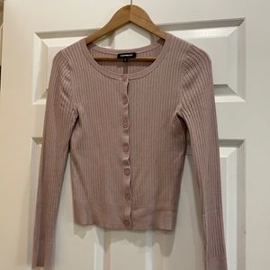Express Button Down Ribbed Cardigan